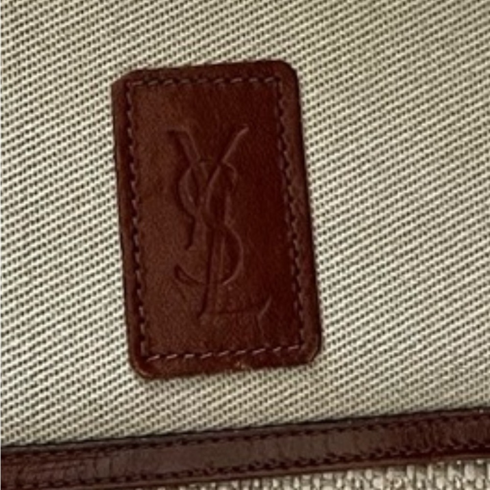 YvesSaintLaurent YSL Canvas and Leather card/money holder could be hers or his